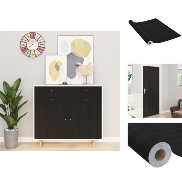 Vinduesfilm - Living selvklæbende folie til møbler 500x90 cm PVC mørkt træ