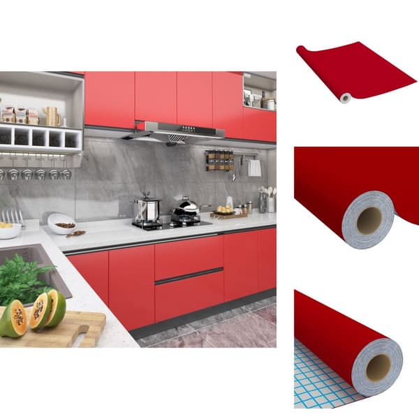 Vinduesfilm - Living selvklæbende folie til møbler 500x90 cm PVC rød