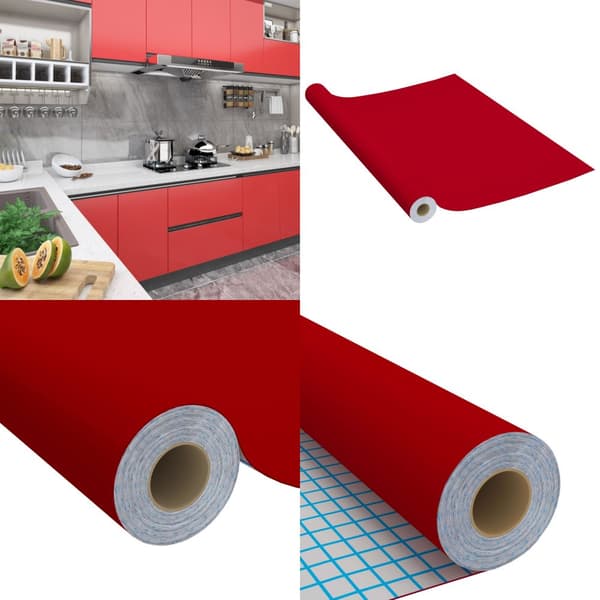 Selvklæbende folie til møbler 500x90 cm PVC rød - Klæbefolie - Klæbefolier - Home & Living
