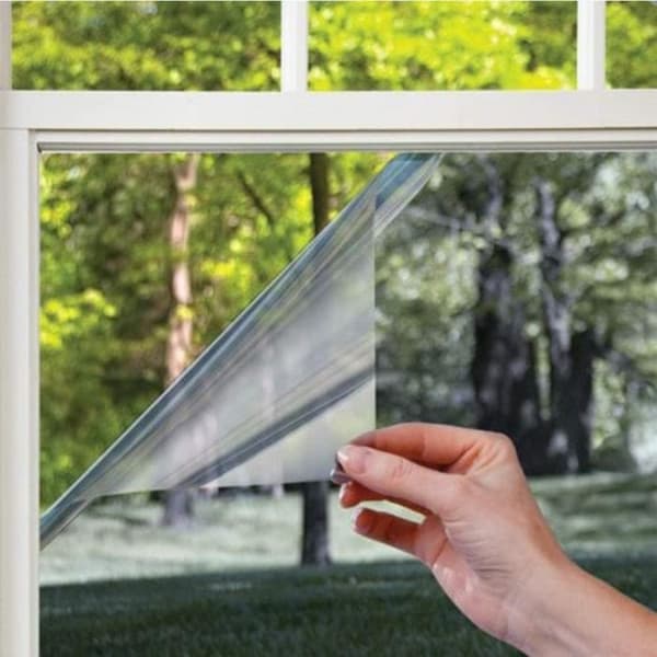 Anti-värme fönsterfilm, självhäftande envägsspegelfilm för anti-bländning och anti-privat värmefilm för nedre fönster 90x200cm