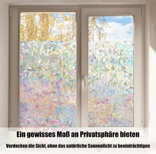 Självhäftande fönsterfilm, ogenomskinlig, insynsskydd, 3D fönsterfilm