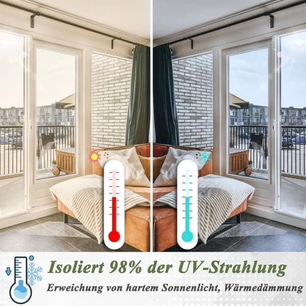 Spegelfilm för fönster med integritetsskydd, solskydd, UV-skydd och isolering – 1-vägs fönsterfilm för bättre insynsskydd