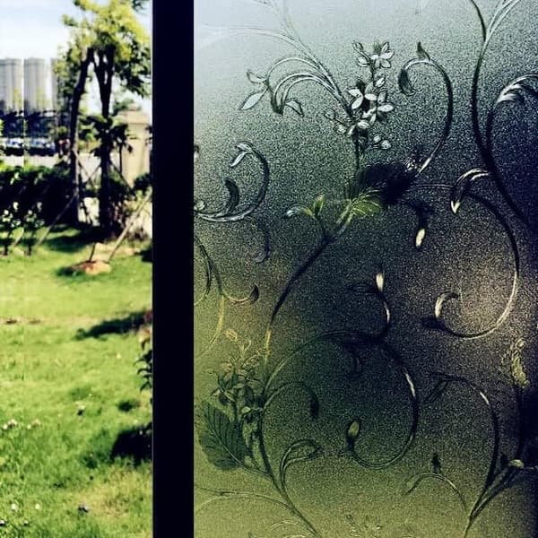 Lollanda Vinduesfilm, Ensrettet Privatlivsvinduesfilm 45x200 cm -Matteret Glas, Elektrostatisk, UV-Blokerende, til Badeværelser og Kontorer