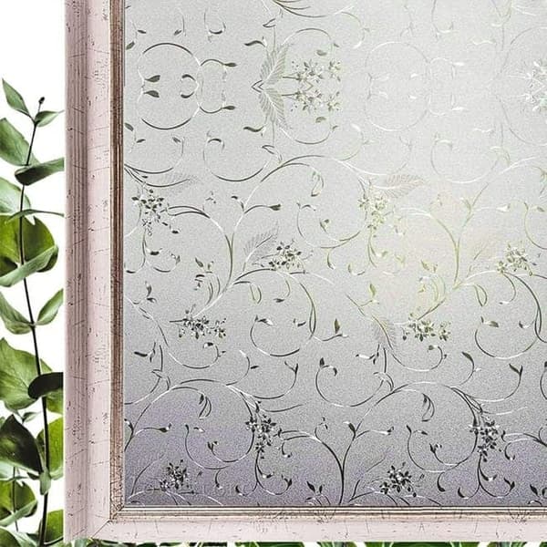 Lollanda Vinduesfilm, Ensrettet Privatlivsvinduesfilm 45x200 cm -Matteret Glas, Elektrostatisk, UV-Blokerende, til Badeværelser og Kontorer