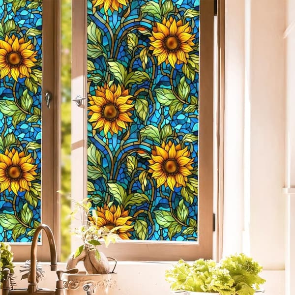 OBOSOE Solros Fönsterfilm 2-pack – Statisk Insynsskydd & UV-skydd för Badrum 45×100 cm