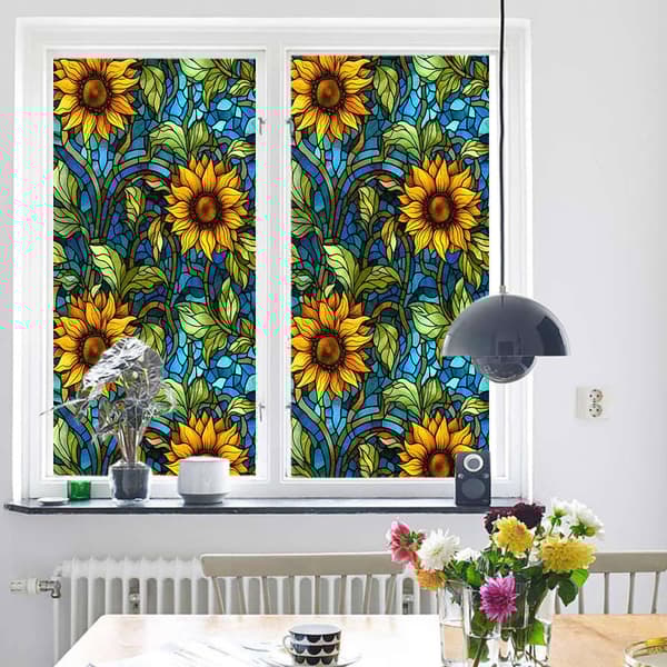 OBOSOE Solros Fönsterfilm 2-pack – Statisk Insynsskydd & UV-skydd för Badrum 45×100 cm