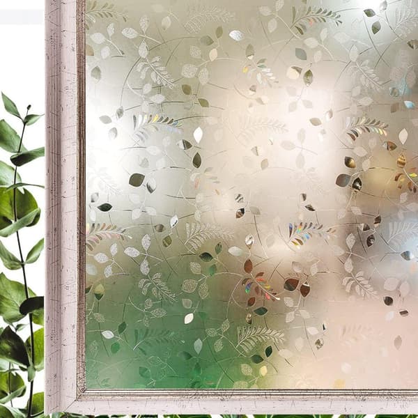 Lollanda Window Film – 3D-kasviaihe värillisellä lasiefektillä, koristeellinen ja yksityisyyttä suojaava ikkunatarra