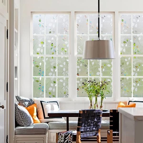Lollanda Window Film – 3D-kasviaihe värillisellä lasiefektillä, koristeellinen ja yksityisyyttä suojaava ikkunatarra