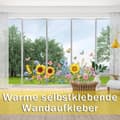 Miniatyrbillede 3 af 9: Lollanda Floral Sunflower Window Decal – genanvendelig og nem at installere, dekorativ til glasvinduer