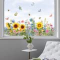 Miniatyrbillede 5 af 9: Lollanda Floral Sunflower Window Decal – genanvendelig og nem at installere, dekorativ til glasvinduer