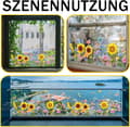 Miniatyrbillede 9 af 9: Lollanda Floral Sunflower Window Decal – genanvendelig og nem at installere, dekorativ til glasvinduer