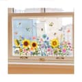 Miniatyrbillede 1 af 9: Lollanda Floral Sunflower Window Decal – genanvendelig og nem at installere, dekorativ til glasvinduer