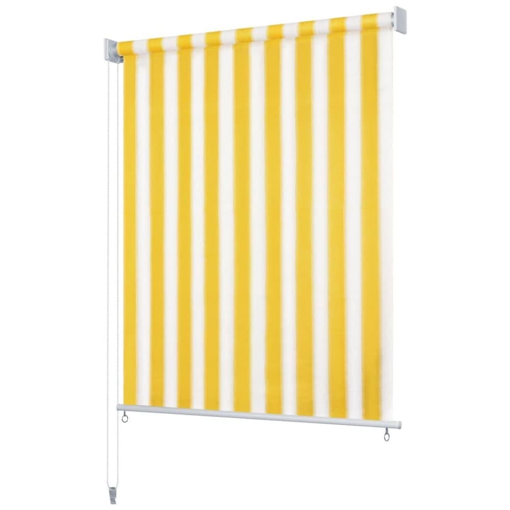 vidaXL Rullaverho ulkotiloihin 400x230 cm Keltainen ja valkoinen