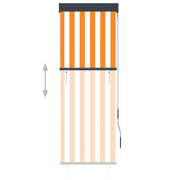 vidaXL Ulkorullaverho 60x250 cm valkoinen ja oranssi
