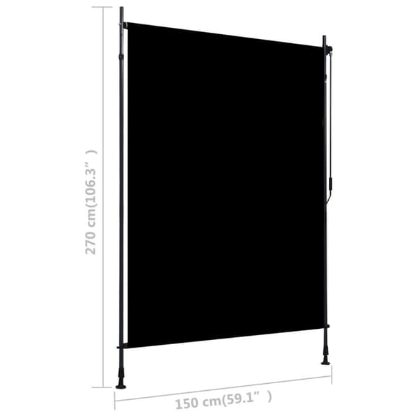 vidaXL Ulkorullaverho 150x270 cm antrasiitti