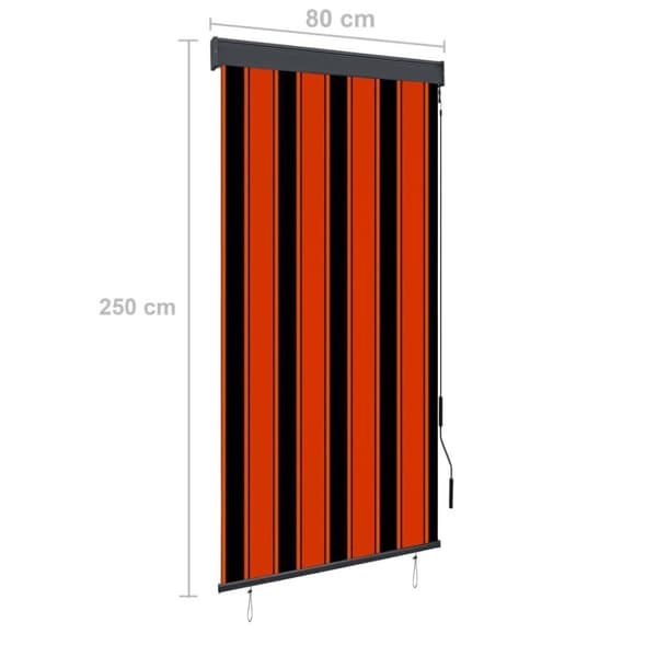vidaXL udendørs rullegardin 80x250 cm orange og brun