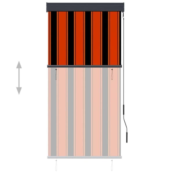 vidaXL Utendørs rullegardin 80x250 cm oransje og brun