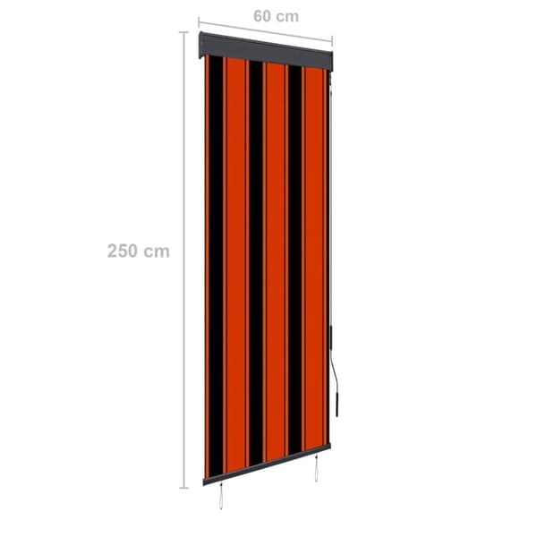 vidaXL Rullgardin utomhus 60x250 cm orange och brun