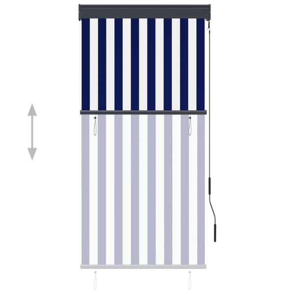 vidaXL Utendørs rullegardin 80x250 cm blå og hvit