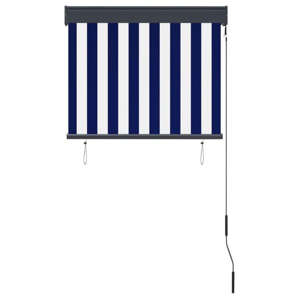 vidaXL Utendørs rullegardin 80x250 cm blå og hvit