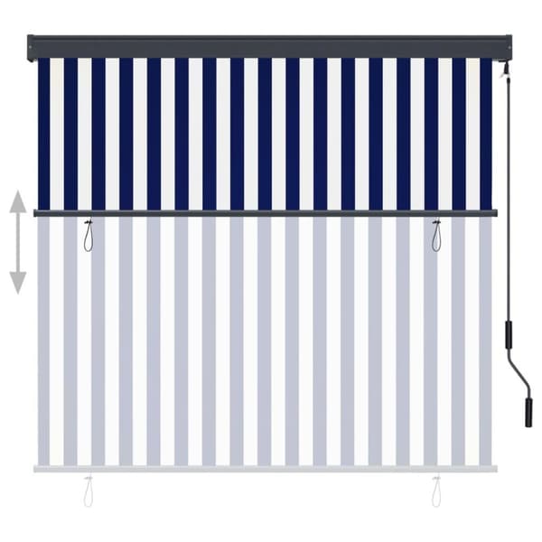 vidaXL Rullgardin utomhus 160x250 cm blå och vit
