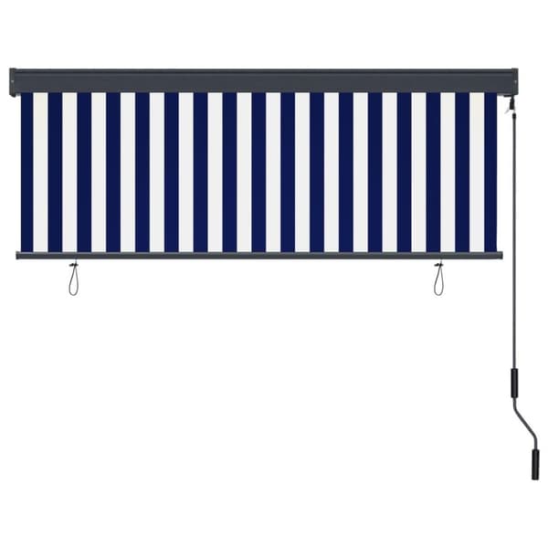 vidaXL Rullgardin utomhus 160x250 cm blå och vit