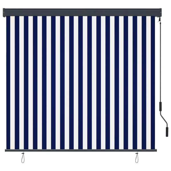 vidaXL Rullgardin utomhus 160x250 cm blå och vit