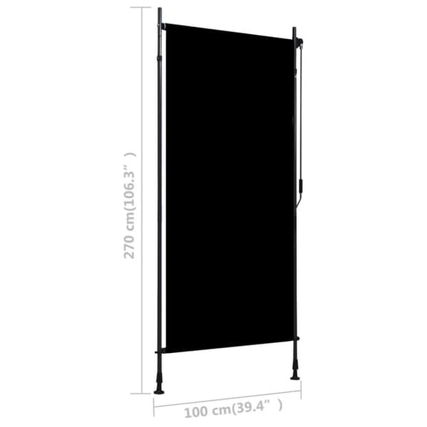 vidaXL Utendørs rullegardin 100x270 cm antrasitt