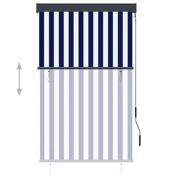 vidaXL Rullgardin utomhus 100x250 cm blå och vit