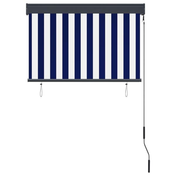 vidaXL Rullgardin utomhus 100x250 cm blå och vit