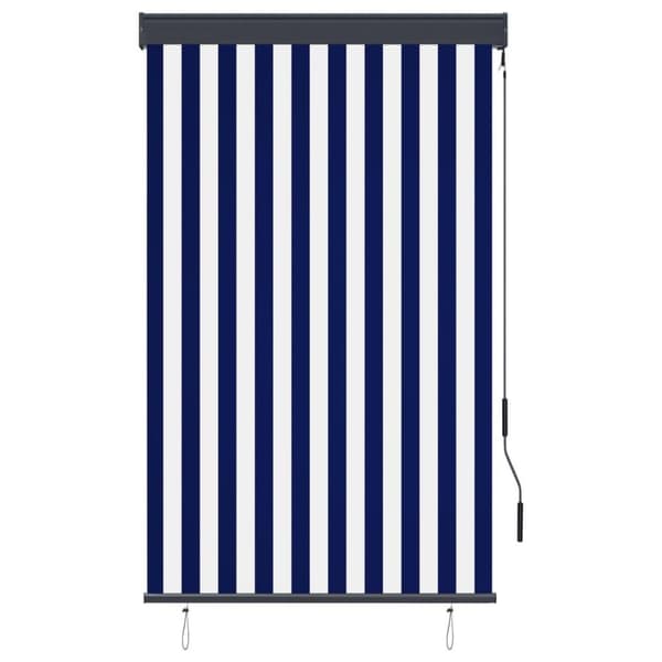 vidaXL Rullgardin utomhus 100x250 cm blå och vit