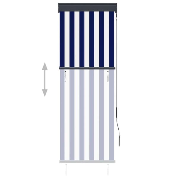 vidaXL Rullgardin utomhus 60x250 cm blå och vit