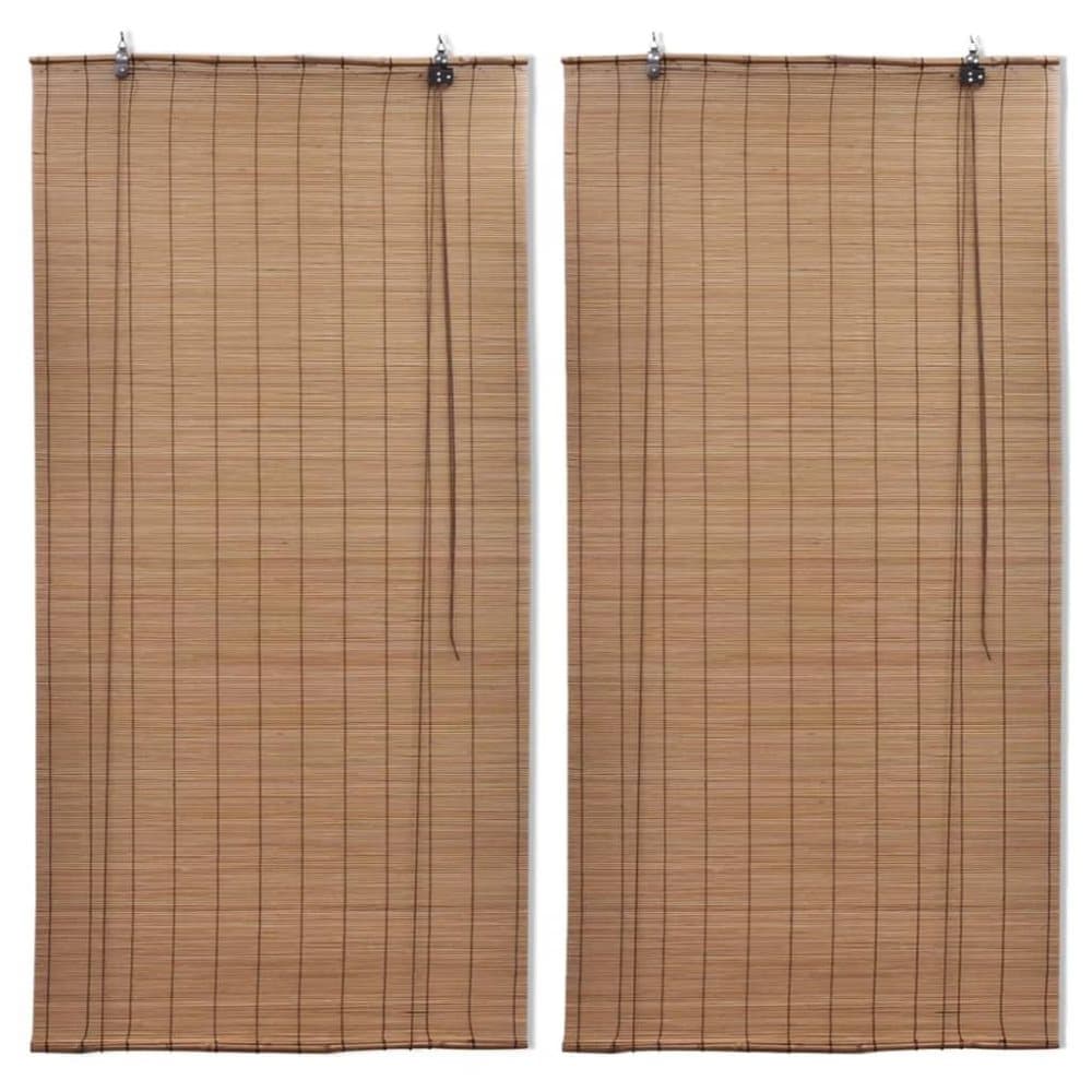 vidaXL Rullegardiner 2 stk bambus 80x160 cm brun