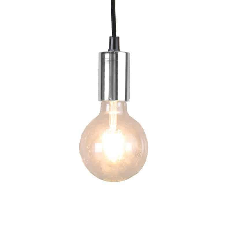 Textilsladd 350cm blank krom sockel E27