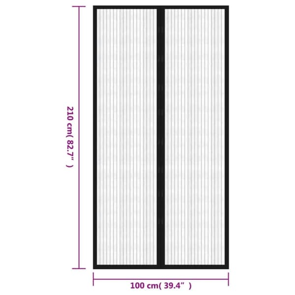 vidaXL Insekt dørforheng 210 x 100 cm 2 stk magnet svart