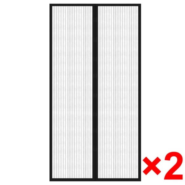 vidaXL Insekt dørforheng 210 x 100 cm 2 stk magnet svart