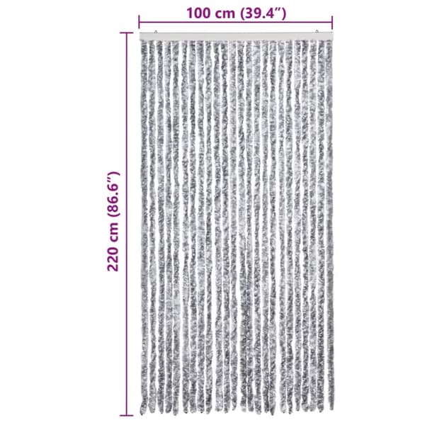 vidaXL insektgardin 100 x 220 cm hvid og grå