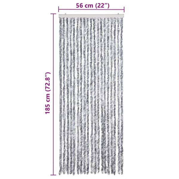 vidaXL Hyönteisverho valkoinen ja harmaa 56x185 cm Chenille