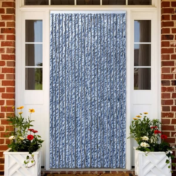 vidaXL Hyönteisverho sininen, valkoinen ja hopea 100x220 cm Chenille