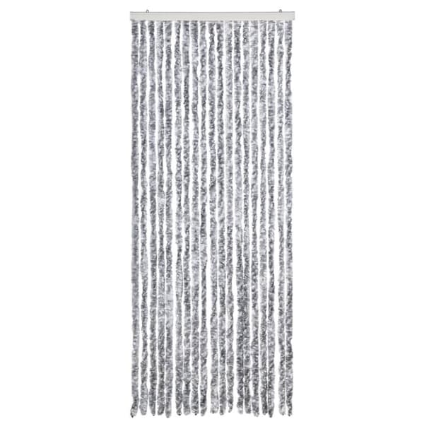 vidaXL Insektsdraperi vit och grå 56x185 cm chenille