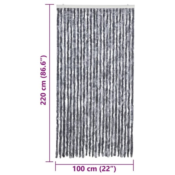 vidaXL Insektsdraperi silver 100x220 cm chenille