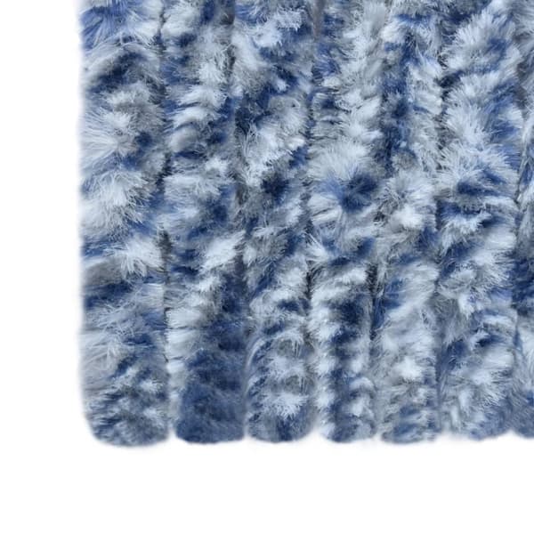 vidaXL Insektsdraperi blå, vit och silver 90x220 cm chenille