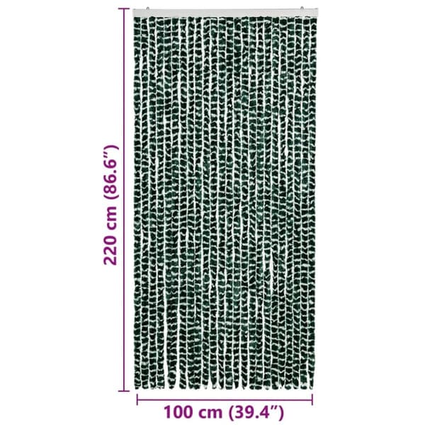 vidaXL Insektsdraperi grön och vit 100x220 cm chenille