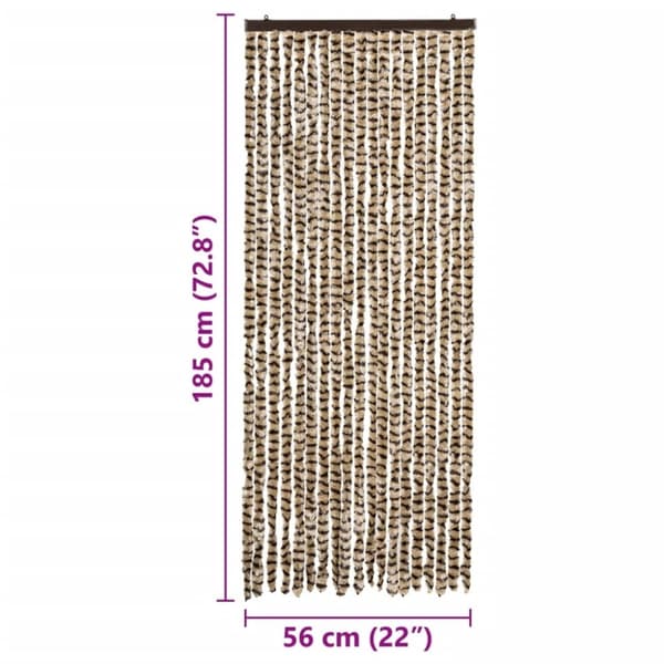 vidaXL Insektsdraperi beige och brun 56x185 cm chenille