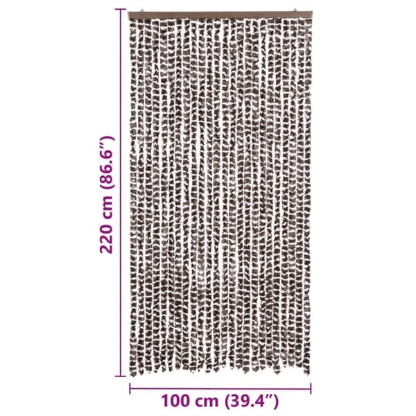 vidaXL Insektsdraperi brun och vit 100x220 cm chenille