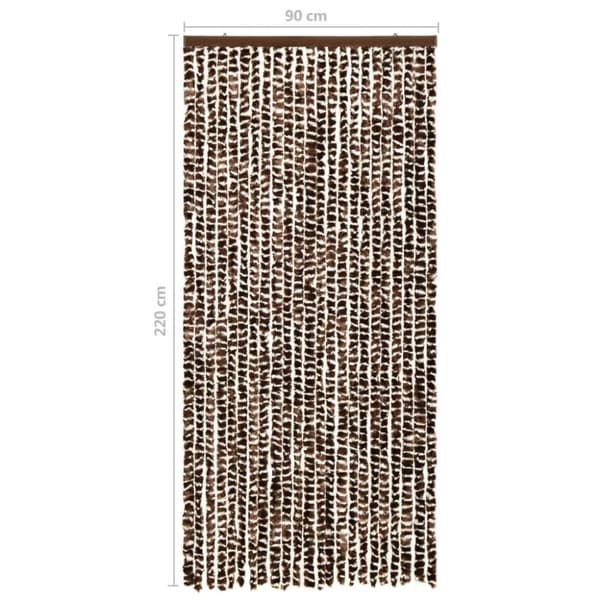 vidaXL Insektgardin brun og hvit 90x220 cm chenille