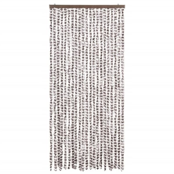 vidaXL Insektgardin gråbrun og hvit 90x220 cm chenille