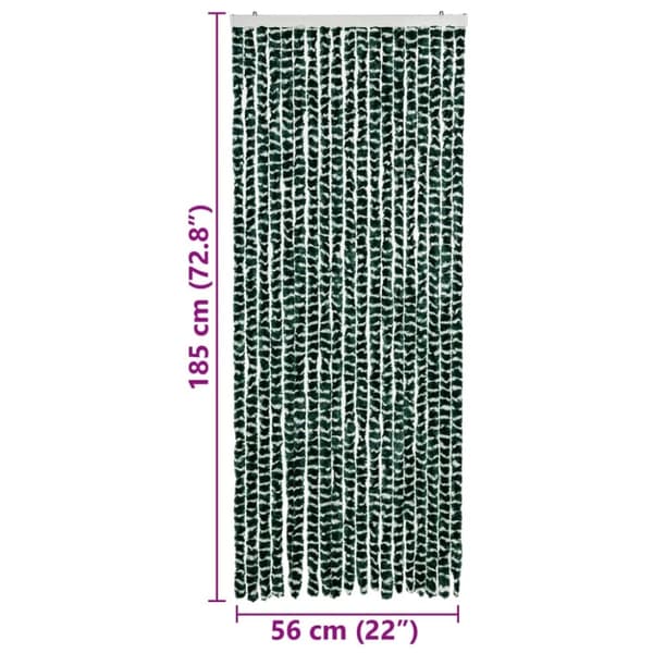 vidaXL Insektsdraperi grön och vit 56x185 cm chenille