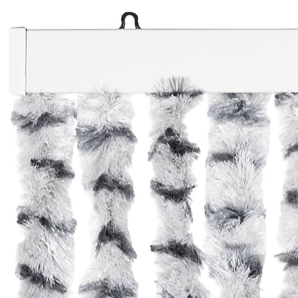 vidaXL Insektsgardin lyse- og mørkegrå 90x220 cm chenille