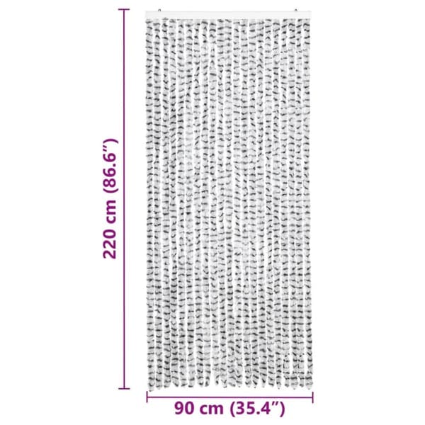 vidaXL Insektsgardin lyse- og mørkegrå 90x220 cm chenille